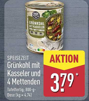 SPEISEZEIT Grünkohl mit Kasseler und 4 Mettenden