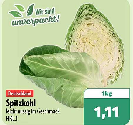 Spitzkohl leicht nussig im Geschmack HKL.1