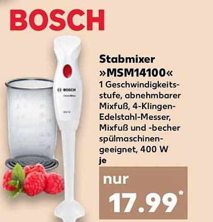 Stabmixer »MSM14100« 1 Geschwindigkeitsstufe, abnehmbarer Mixfuß, 4-Klingen-Edelstahl-Messer, Mixfuß und -becher spülmaschinengeeignet, 400 W je