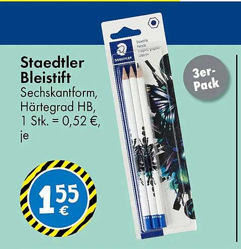 Staedtler Bleistift Sechskantform, Härtegrad HB, 1 Stk. = 0,52 €, je