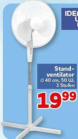 Stand-ventilator Ø 40 cm, 50 W, 3 Stufen