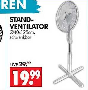 STAND-VENTILATOR Ø40x125cm, schwenkbar