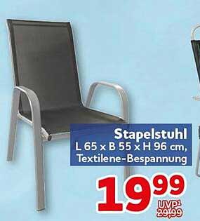 Stapelsstuhl L 65 x B 55 x H 96 cm, Textilene-Bespannung