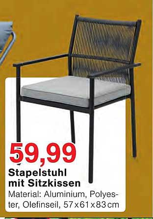 Stapelstuhl mit Sitzkissen