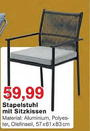 Stapelstuhl mit Sitzkissen