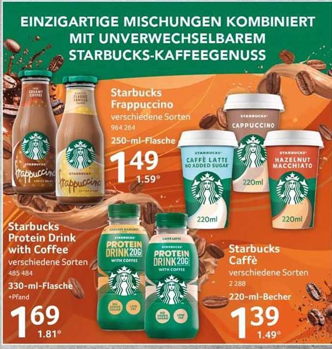 Starbucks Frappuccino verschiedene Sorten 250-ml-Flasche