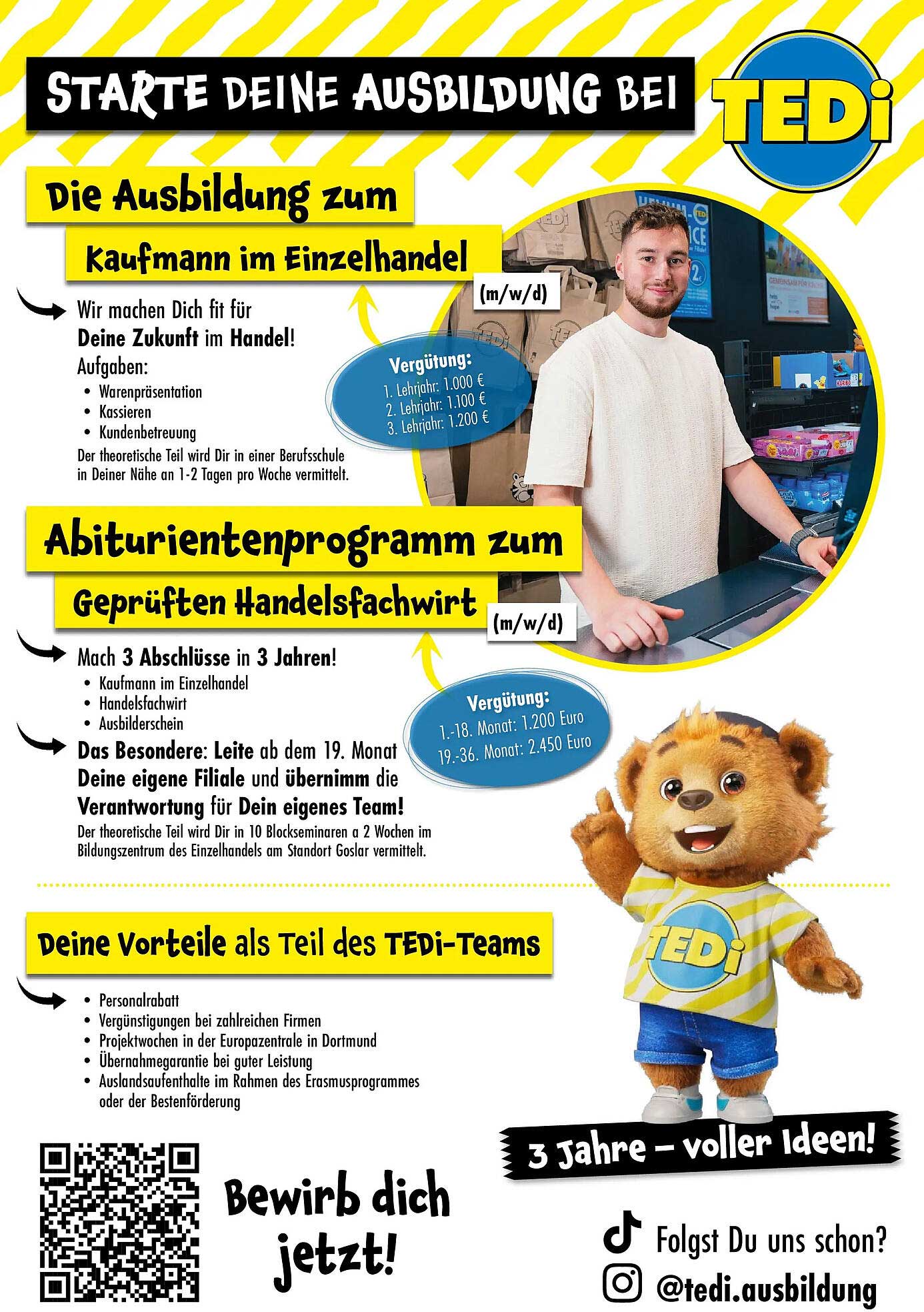 STARTE DEINE AUSBILDUNG BEI TEDi