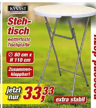 Steh-tisch wetterfeste Tischplatte