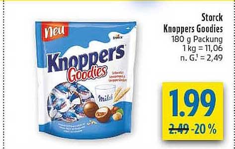 Stock Knoppers Goodies 180 g Packung