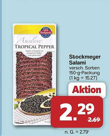 Stockmeyer Salami versch. Sorten 150-g-Packung (1 kg = 15.27)