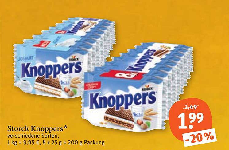 Storck Knoppers verschiedene Sorten, 8 x 25 g = 200 g Packung
