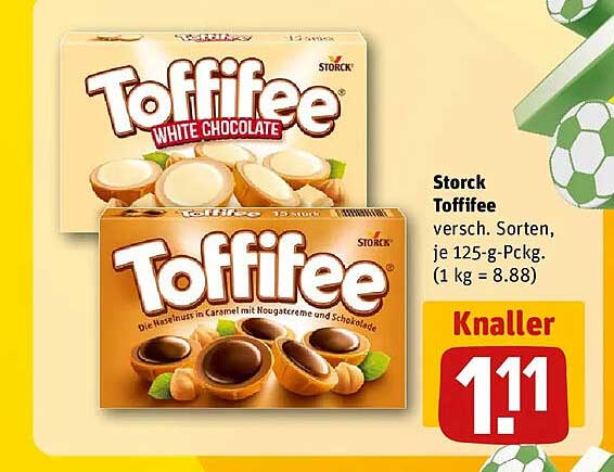Storck Toffifee versch. Sorten, je 125-g-Packg. (1 kg = 8.88)