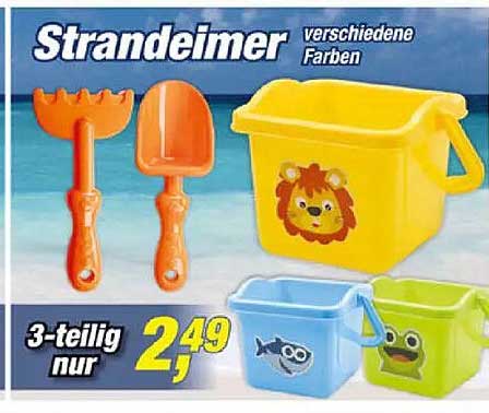 Strandeimer verschiedene Farben 3-teilig nur