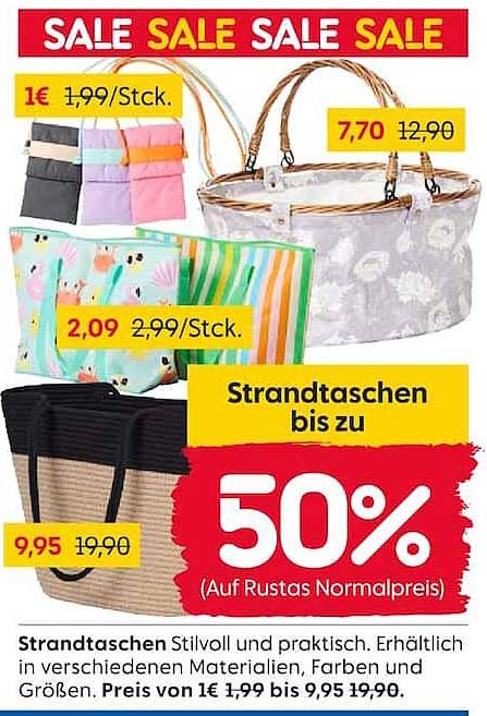 Strandtaschen bis zu 50%