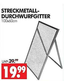 STRECKMETALL-DURCHWURFGITTER 100x60cm