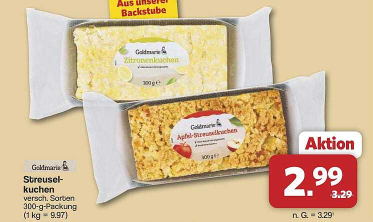 Streuselkuchen versch. Sorten 300-g-Packung