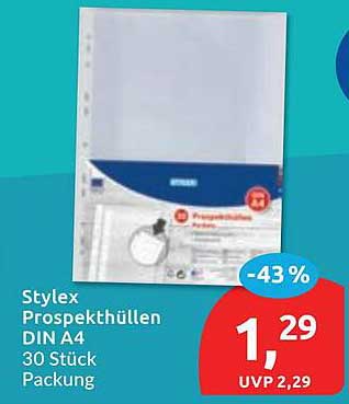Stylex Prospekthüllen DIN A4 30 Stück Packung