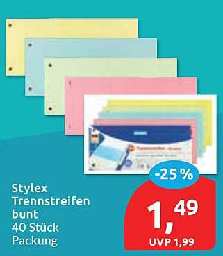 Stylex Trennstreifen bunt 40 Stück Packung
