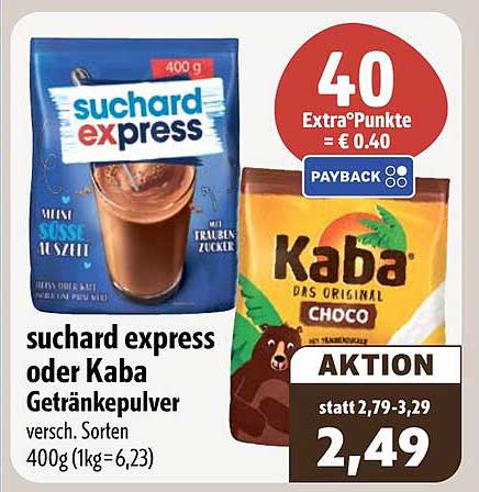 suchard express oder Kaba Getränkepulver