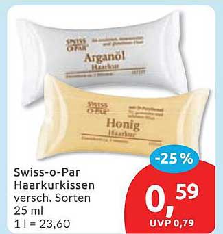 Swiss-o-Par Haarkurkissen versch. Sorten 25 ml 1 l = 23,60