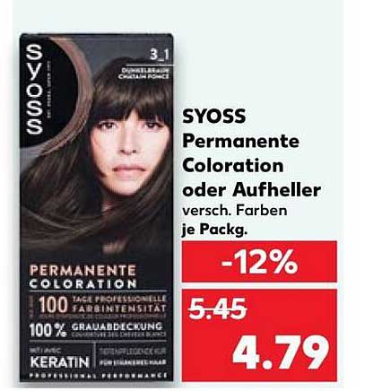 SYOSS Permanente Coloration oder Aufheller versch. Farben je Packg.