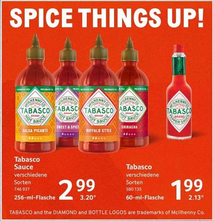 Tabasco Sauce verschiedene Sorten 256-ml-Flasche