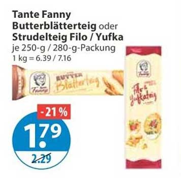 Tante Fanny Butterblätterteig oder Strudelteig Filo / Yufka
