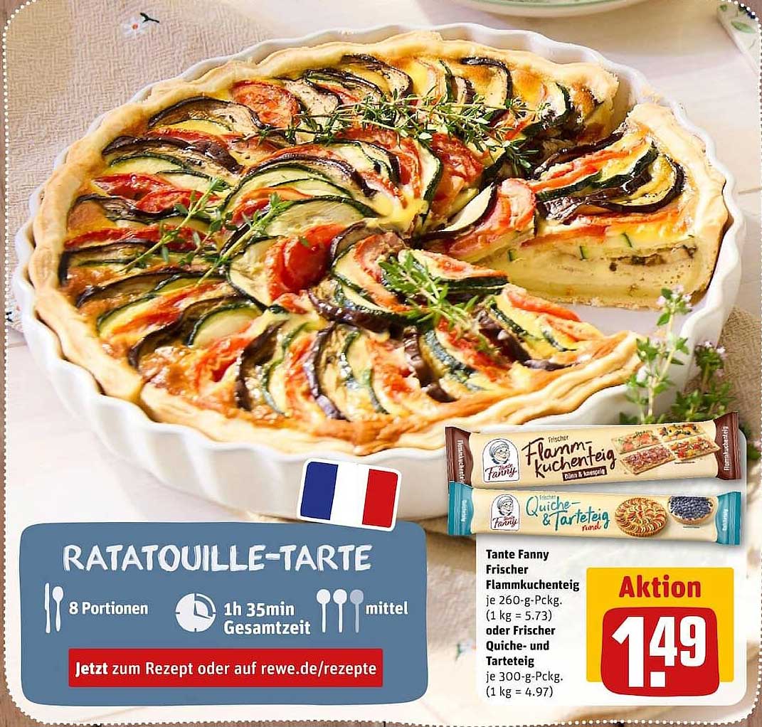 Tante Fanny Frischer Flammkuchenteig oder Frischer Quiche- und Tarteteig