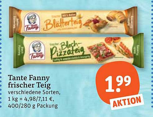 Tante Fanny frischer Teig