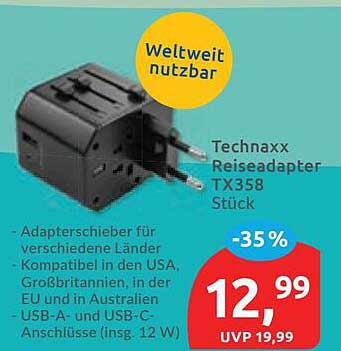 Technaxx Reiseadapter TX358 Stück