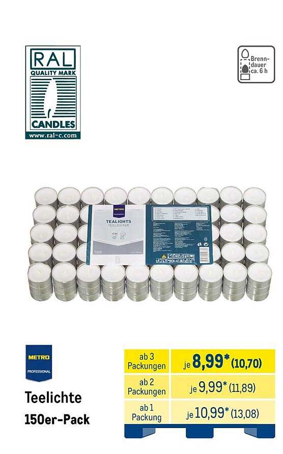 Teelichte 150er-Pack