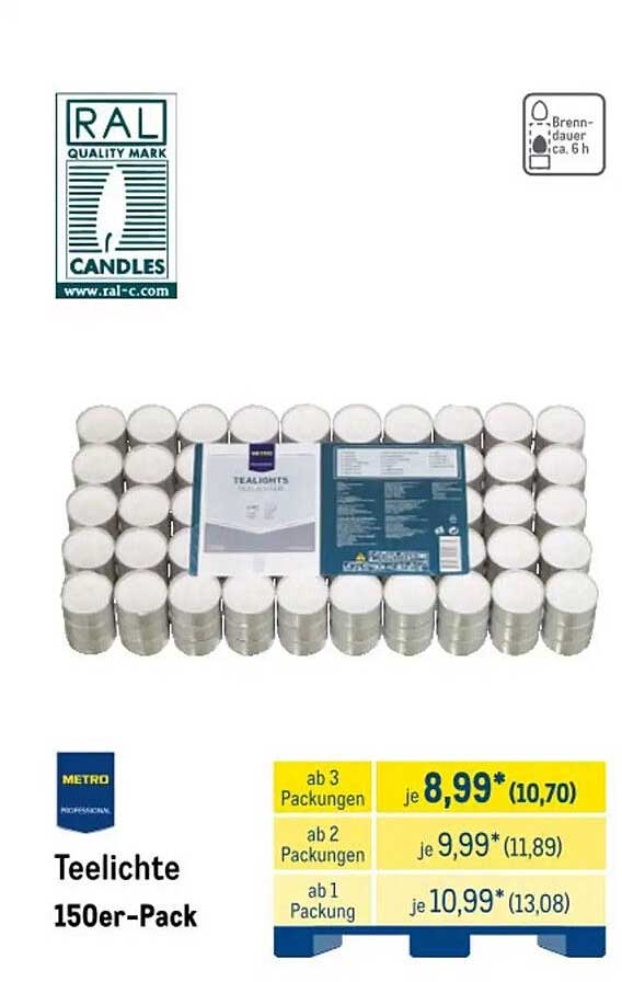 Teelichte 150er-Pack