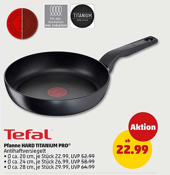 Tefal Pfanne HARD TITANIUM PRO* Antihaftversiegelt Ø ca. 20 cm