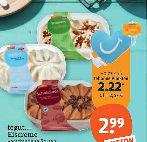 tegut... Eiscreme Verschiedene Sorten