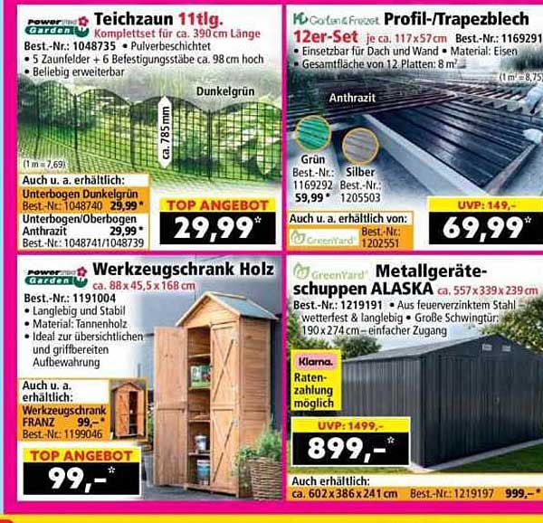Teichzaun 11tlg. Komplettset für ca. 390 cm Länge