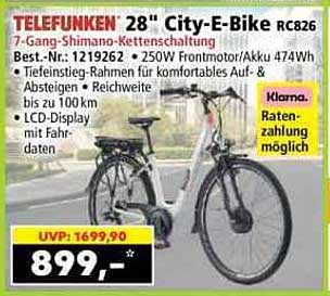 TELEFUNKEN 28" City-E-Bike RC826