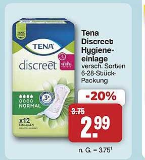 Tena Discreet Hygiene-einlage versch. Sorten 6-28-Stück-Packung