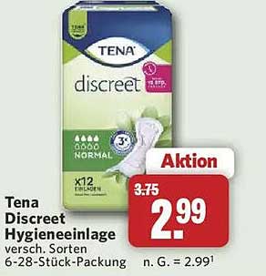 Tena Discreet Hygieneeinlage versch. Sorten 6-28-Stück-Packung