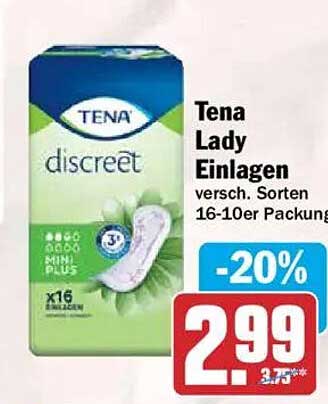 Tena Lady Einlagen versch. Sorten 16-10er Packung