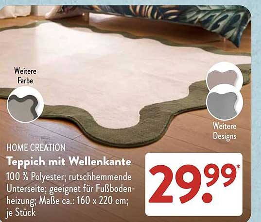 Teppich mit Wellenkante