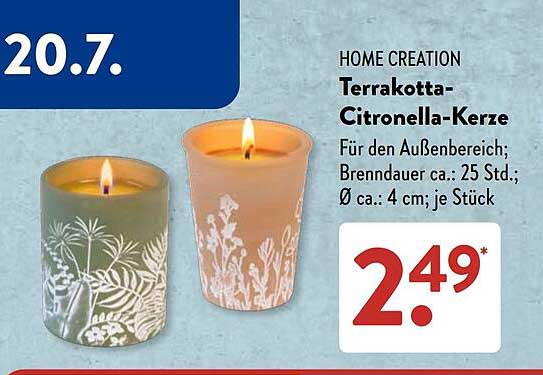 Terrakotta-Citronella-Kerze