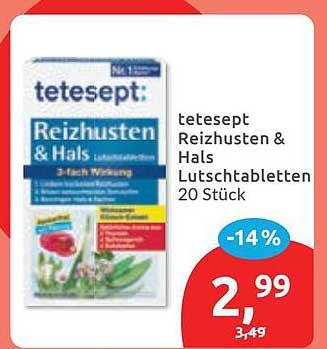 tetesept Reizhusten & Hals Lutschtabletten 20 Stück