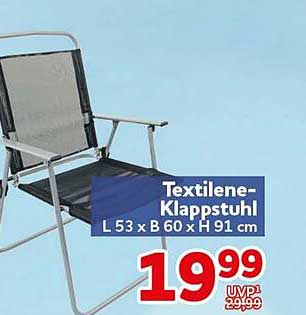 Textilen-Klappstuhl L 53 x B 60 x H 91 cm