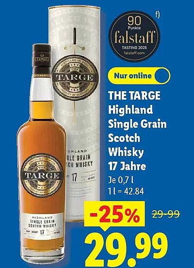THE TARGE Highland Single Grain Scotch Whisky 17 Jahre