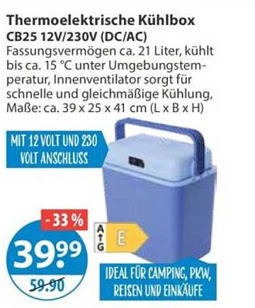 Thermoelektrische Kühlbox CB25 12V/230V (DC/AC)