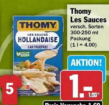 Thomy Les Sauces versch. Sorten 300-250 ml Packung (1 l = 4.00)