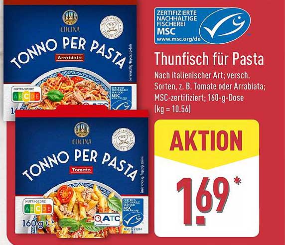 Thunfisch für Pasta