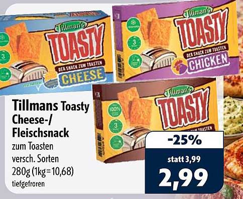 Tillmans Toasty Cheese-/Fleischsnack