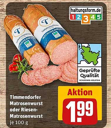 Timmendorfer Matrosenwurst oder Riesen-Matrosenwurst je 100 g