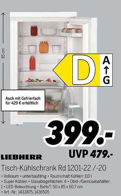 Tisch-Kühlschrank Rd 1201-22 /-20